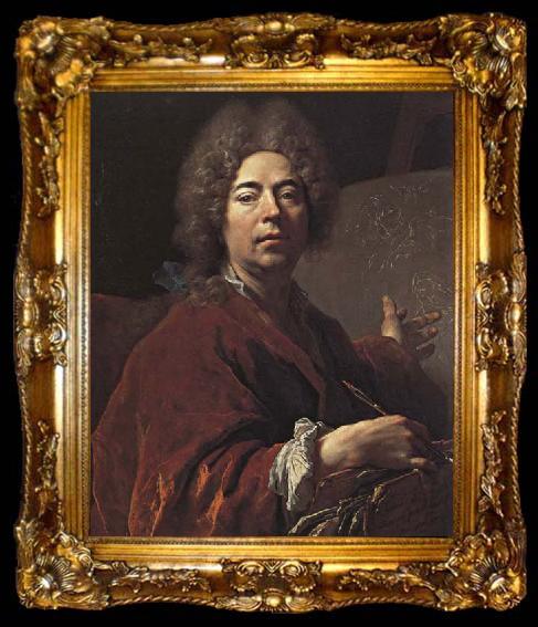 framed  Nicolas de Largilliere Self-Portrait Painting an Annunciation, ta009-2